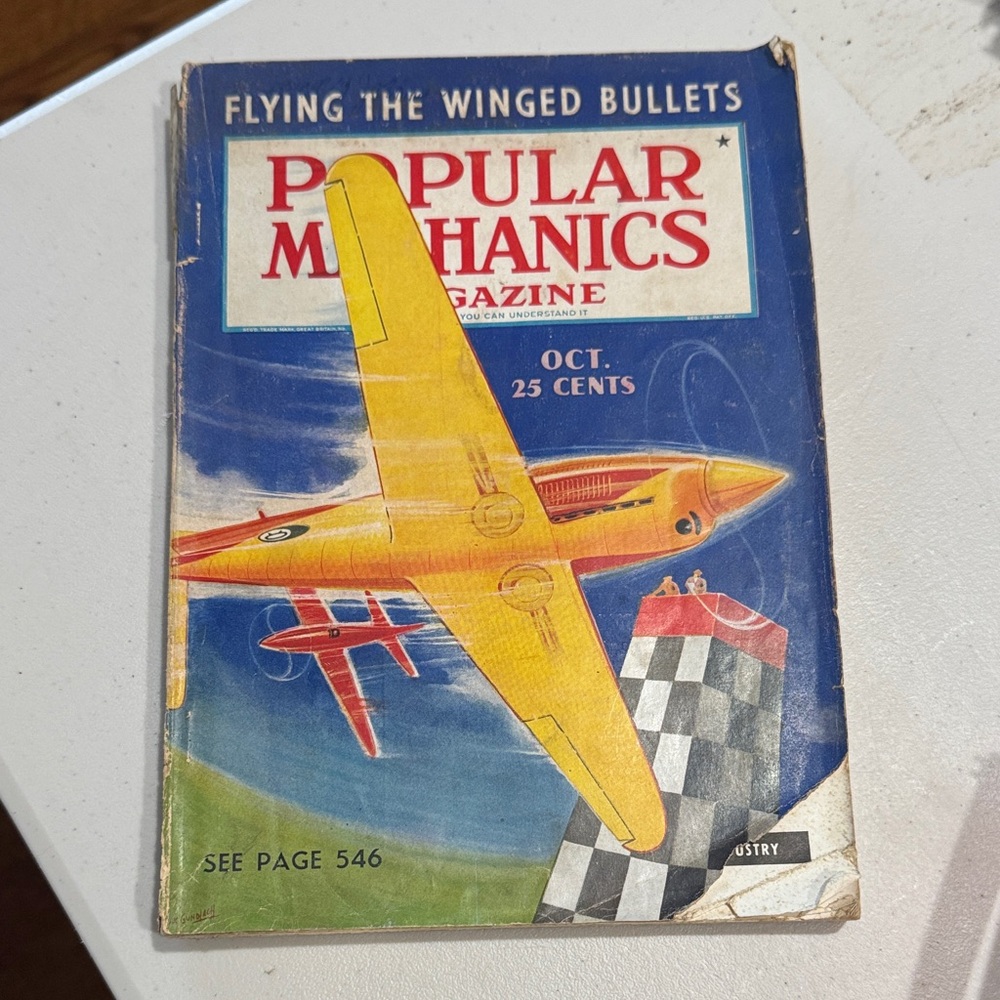 Popular Mechanics Magazine Flying the Winged Bullets Planes  October 1938